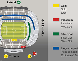 Palcos y asientos VIP por partido