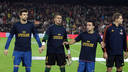 The players showing their support for Tito Vilanova. PHOTO: MIGUEL RUIZ-FCB.