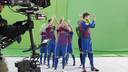 Barça players during the advert's filming.