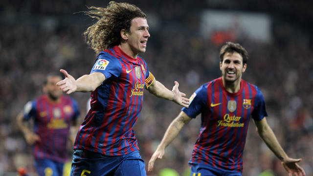 Puyol after scoring the equaliser at the Bernabéu / PHOTO: MIGUEL RUIZ-FCB