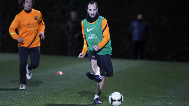 Iniesta during Tuesday's training session / PHOTO: MIGUEL RUIZ-FCB