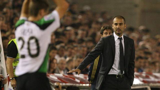 Pep Guardiola in El Sardinero, during the 2009-10 season /PHOTO: ARXIU FCB