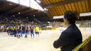 Gaby Cairo at the end of the match / PHOTO: Àlex Caparrós - FCB