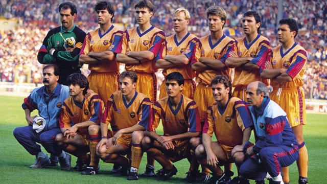 FC Barcelona's starting XI in Wembley in 1992. PHOTO: ARCHIVE FCB.