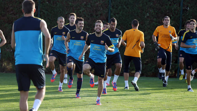 L'entrenament d'aquest dimecres. FOTO: MIGUEL RUIZ-FCB.
