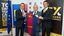 Sandro Rosell, John Dalli and Jordi Monés