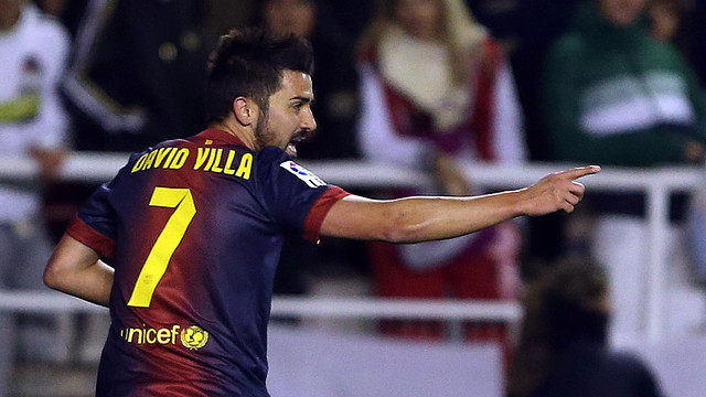 David Villa, autor del primer gol de la victoria del Barça ante el Rayo / FOTO: MIGUEL RUIZ  FCB