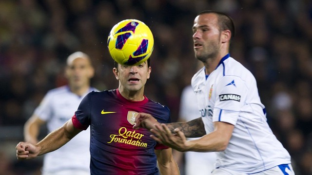 Xavi against Zaragoza / PHOTO: Miguel Ruiz - FCB