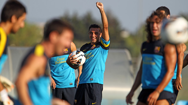 Xavi, en un entrenament d'aquesta temporada. FOTO: MIGUEL RUIZ-FCB.