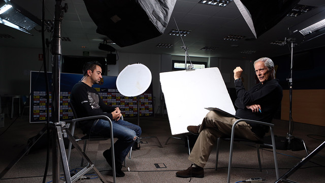 Xavi, en la gravació del reportatge de la CBS. FOTO: MIGUEL RUIZ-FCB.