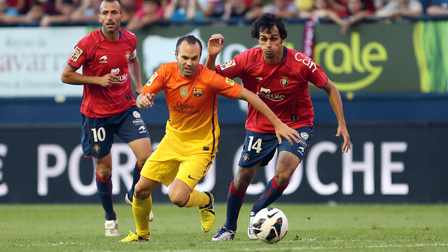 Iniesta, en Pamplona / FOTO: MIGUEL RUIZ  FCB