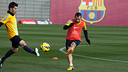 Mascherano et Villa, à l'entrainement. PHOTO: MIGUEL RUIZ - FCB
