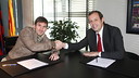 Leo Messi amb el president Sandro Rosell / FOTO: MIGUEL RUIZ - FCB