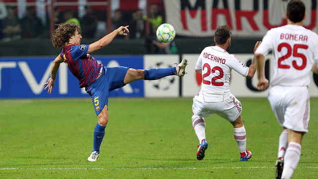 Puyol against AC Milan / PHOTO: MIGUEL RUIZ-FCB