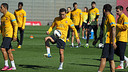 Xavi started to work with the rest of the squad again this Friday / PHOTO: MIGUEL RUIZ - FCB