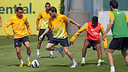 Los jugadores, en un entrenamiento de la semana pasada / FOTO: MIGUEL RUIZ - FCB