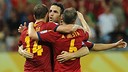 Cesc, Iniesta and Soldado after the second goal / PHOTO: FIFA.COM