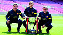 Altimira, Vilanova et Roura, avec la Liga / PHOTO: MIGUEL RUIZ-FCB