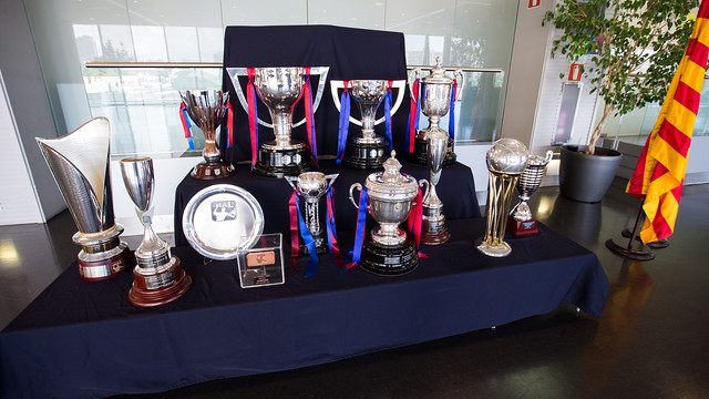 Imagen de los títulos ganados durante la temporada 2012/13 / FOTO: GERMÁN PARGA-FCB
