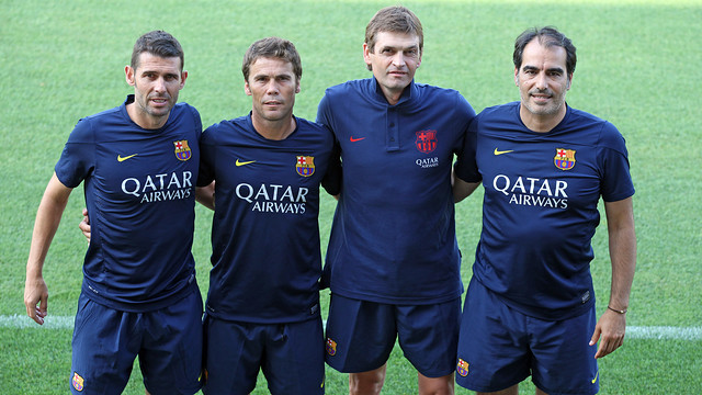 •	From left to right, Melero, Rubi, Vilanova and Torras. PHOTO: MIGUEL RUIZ-FCB.