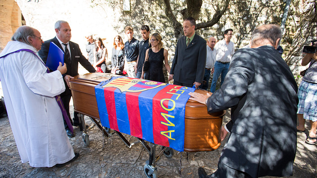 Antoni Ramallets' funeral was held in Sant Joan de Mediona / PHOTO: GERMÁN PARGA - FCB