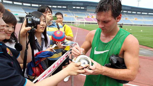 Leo Messi, during the last Barça trip to Asia / PHOTO: FCB ARCHIVE