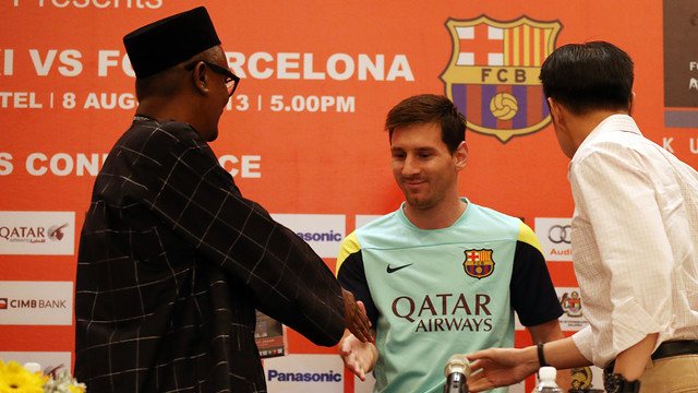 Messi, before his press conference in Kuala Lumpur / PHOTO: MIGUEL RUIZ-FCB