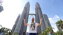The Barça players visit the Petronas Towers on the