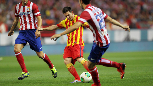 Messi in action against Atlético / PHOTO: MIGUEL RUIZ - FCB