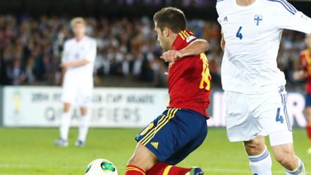Jordi Alba ha sido el autor del primer gol de España / FOTO: sefutbol.com