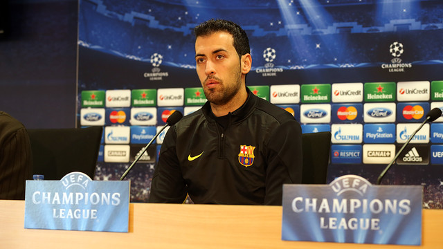 Sergio in the press conference ahead of the match against Celtic / FOTO: MIGUEL RUIZ - FCB