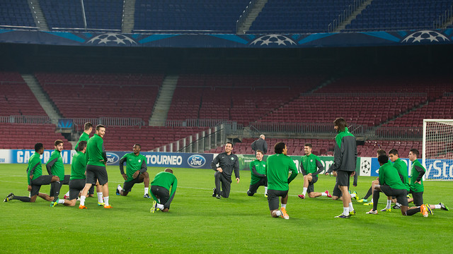 L'entrenament del Celtic al Camp Nou.