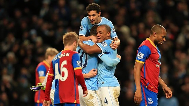 City's players celebrate the only goal of the match / PHOTO: Manchester City FC