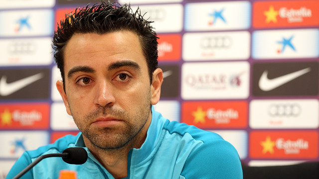  Xavi, a la roda de premsa.