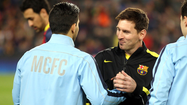 Messi and Agüero, at the Camp Nou / PHOTO: MIGUEL RUIZ - FCB