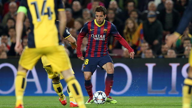 Jordi Alba against Atletico / PHOTO: MIGUEL RUIZ - FCB