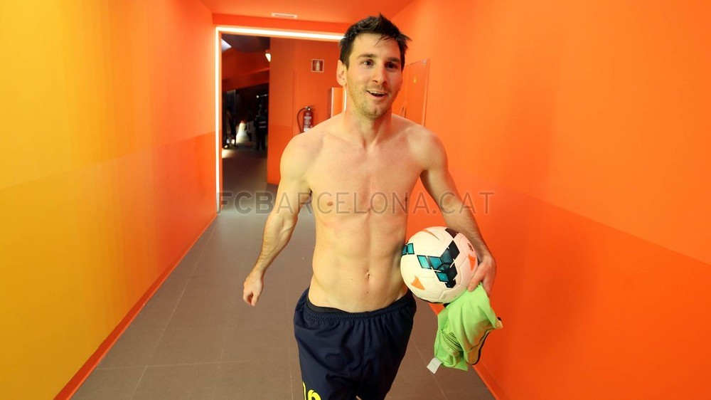 Messi with the match ball
