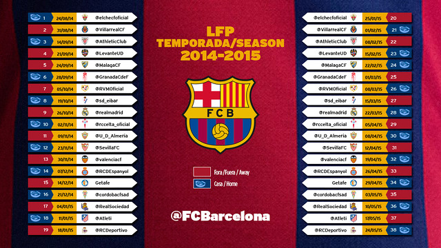 FC BARCELONA SCHEDULE - Zannas Cole