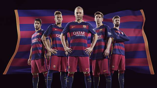 La primera equipació del FC Barcelona de la temporada 2015/16