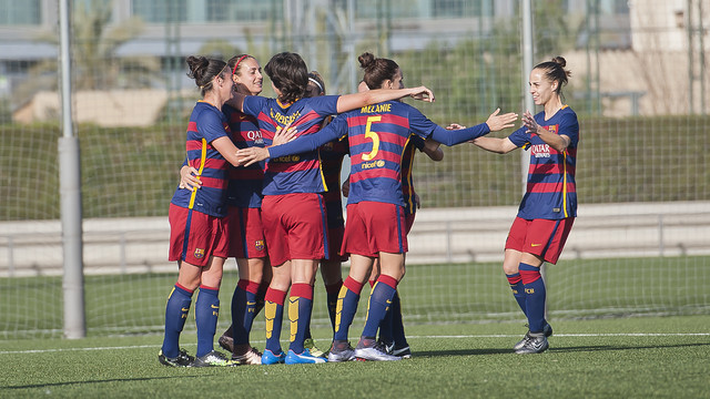 Barça celebrate the second goal of the game by Bergara / VÍCTOR SALGADO - FCB