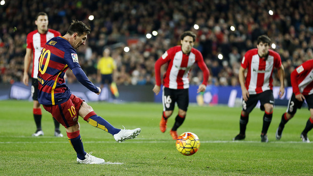 Leo Messi converts from the spot to put Barça ahead against Athletic    fc barcelona games online